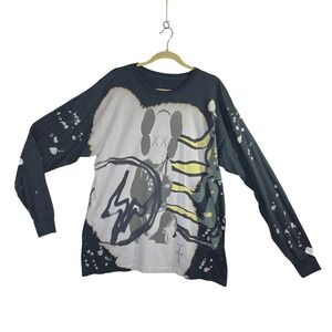 Travis Scott Cactus Jack KAWS FragmentDesign Long Sleeve Bleached TShirtXL‎ Rare